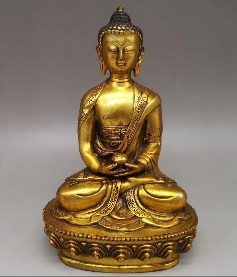 Collect China Tibet Buddhism old bronze 21cm Sakyamuni Buddha baby Buddha statue