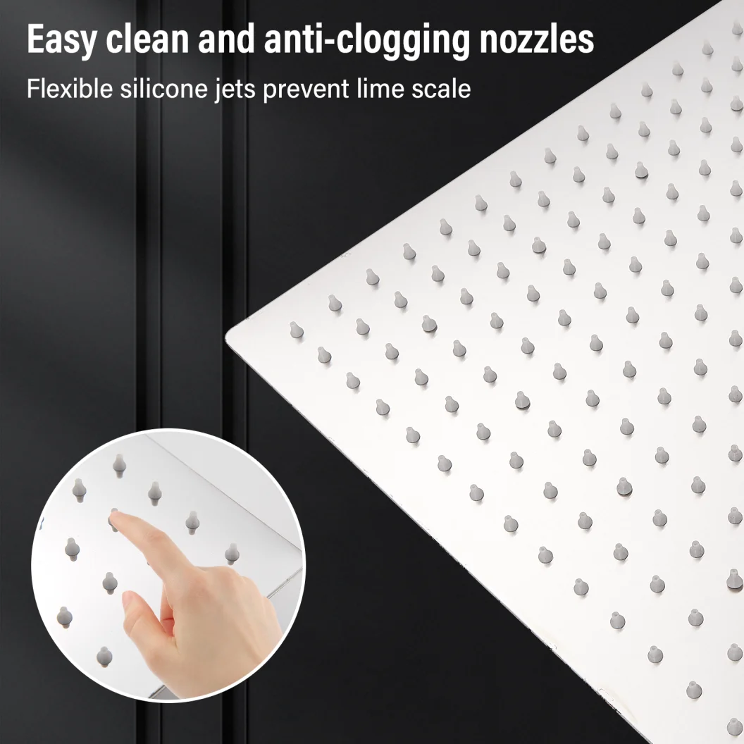 Matte Black Rain Shower Head 8/10/12 Inch Bathroom Square Shower head And Arm Wall Mounted Faucet shower head