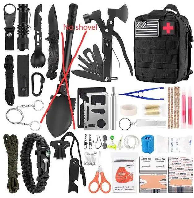 Survival First Aid Kit 142Pcs IFAK Molle System Compatible Outdoor Gear  Emergency Kits Trauma Bag for Camping Hunting Adventures