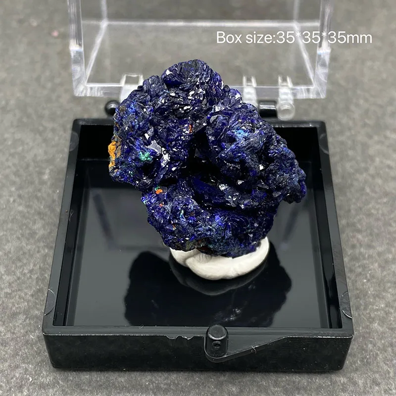 100% natural azurite and malachite symbiotic raw stone mineral specimen healing crystal gem collection+ Box size:35*35*35mm