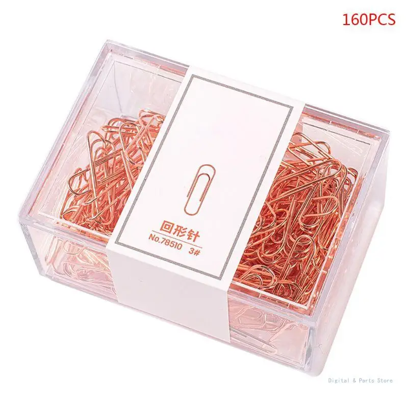 

M17F 160pcs Mini Metal Paper Clips Bookmarks Photo Letter Binder Clip Stationery Tool