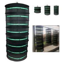 8 Layer Drying Net For Herb Fish Hanging Basket Folding Dry Rack Herb Dryer Bag Stainless Steel+Mesh Cloth 1