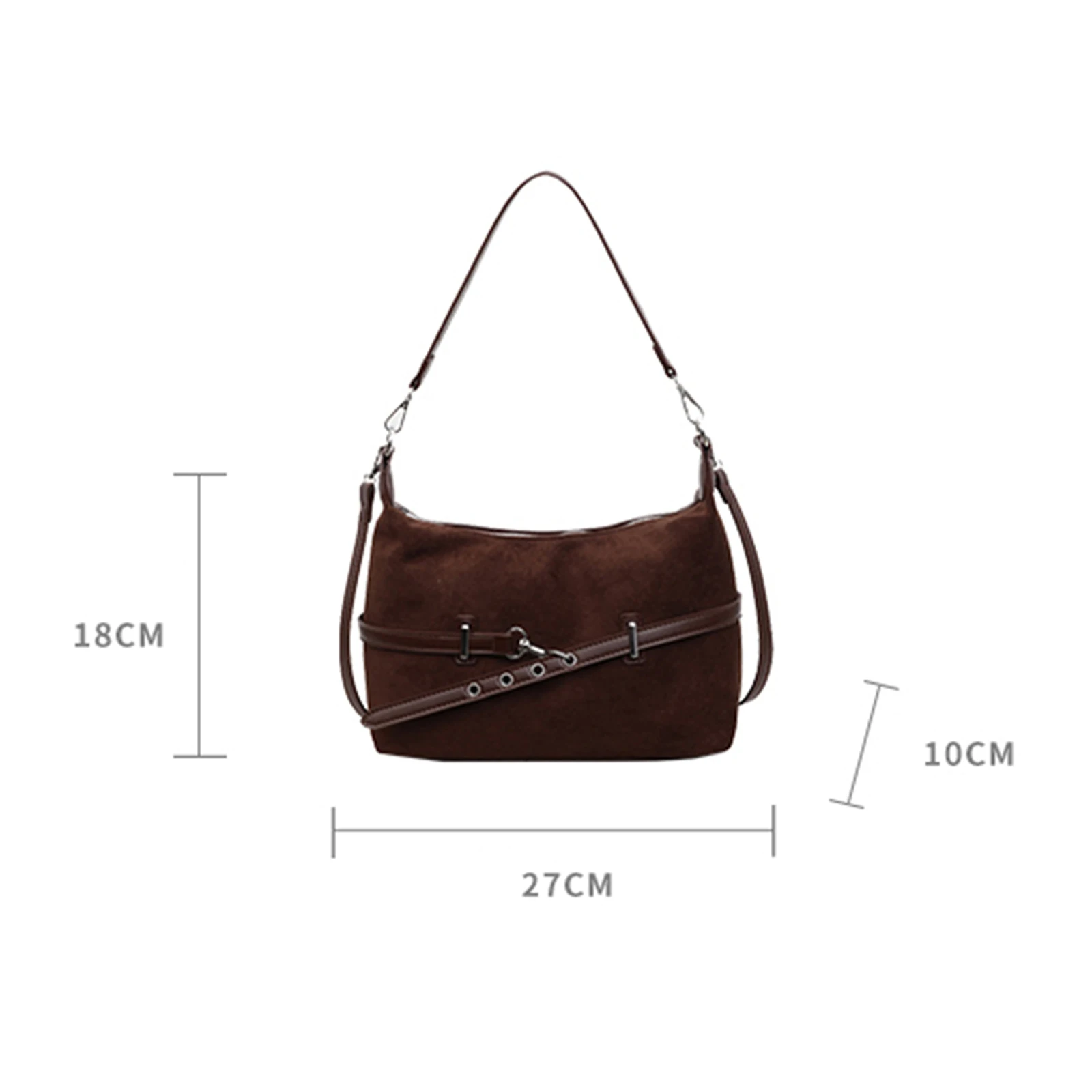 PU Leather All-Match Underarm Bag Solid Color Simple Crossbody Bag Versatile Sling Bag Work Date Shopping Handbag