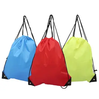 5 pcs Nylon Drawstring Rucksack Bag Swimming School PE Kit Students Backpack Waterproof Sport Gym Traveling Kids Adults Fitness 1