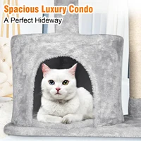 SKSBTF – tour pour chat d'intérieur, arbre à chat en peluche à plusieurs niveaux, avec poteaux à gratter recouverts de Sisal, perchoirs supérieurs, grotte 3