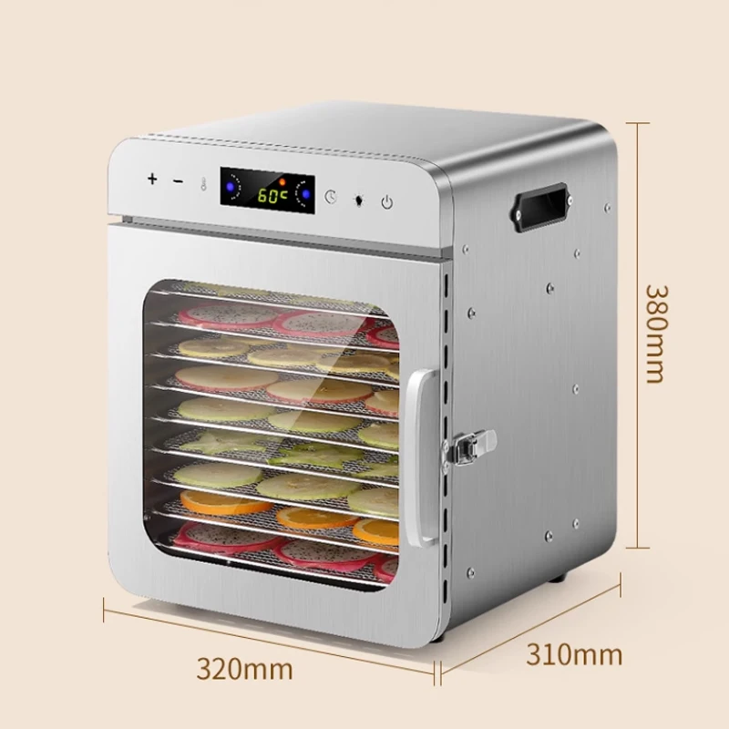 10 Trays Food Dehydrator Stainless Steel Machine 400W/220V Household Vegetables Fruit Dryer With Digital Timer for Home10 Trays 4