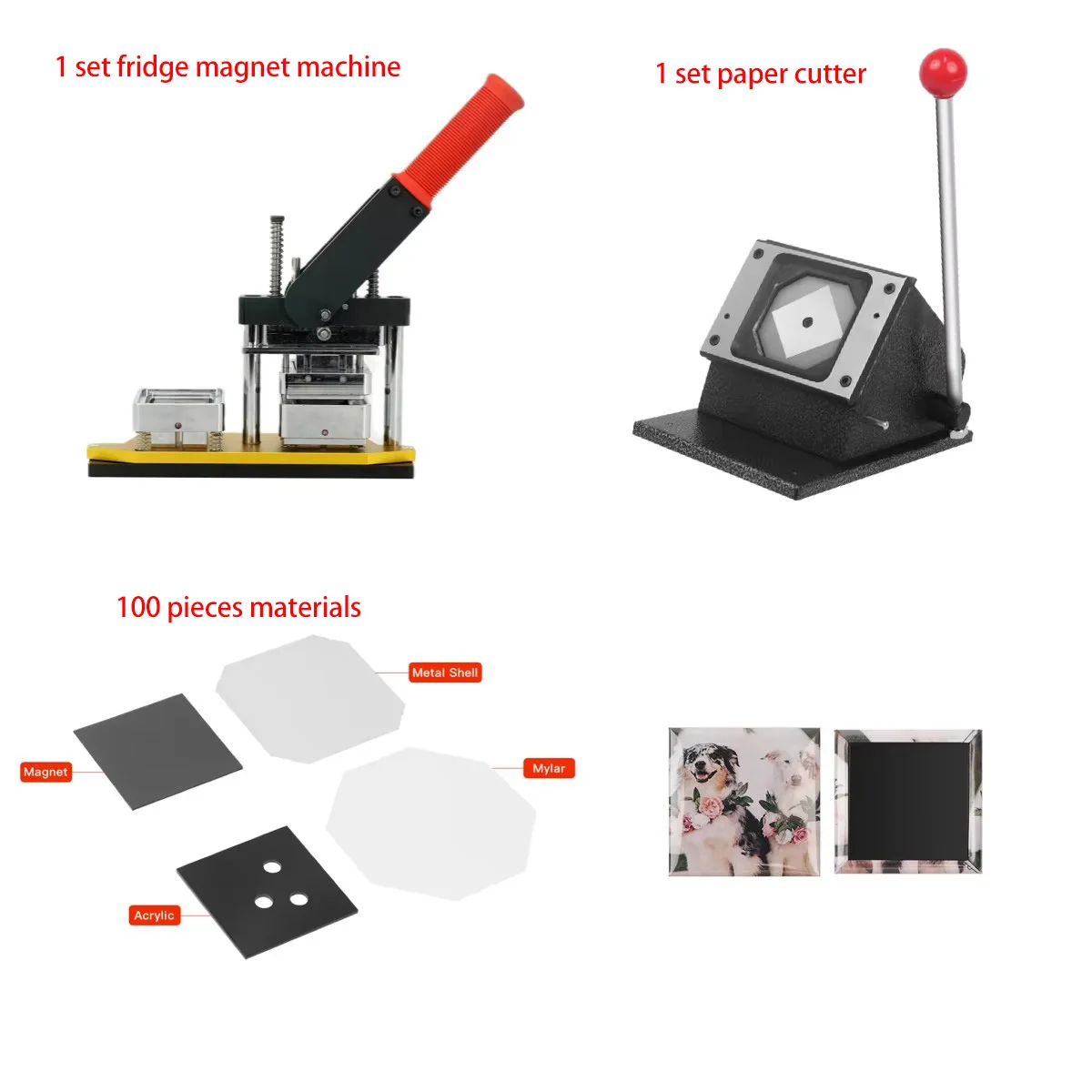 Square Refrigerator Badge Machine 50x50mm Rotating Manual Making Refrigerator Magnets/Badge Pins Gift Children