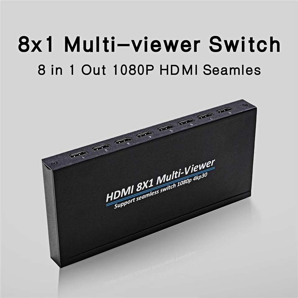 HDMI-compatible Multiviewer 4K 4 In 8 In 1 Out 1080P Quad Screen Multi Viewer HD