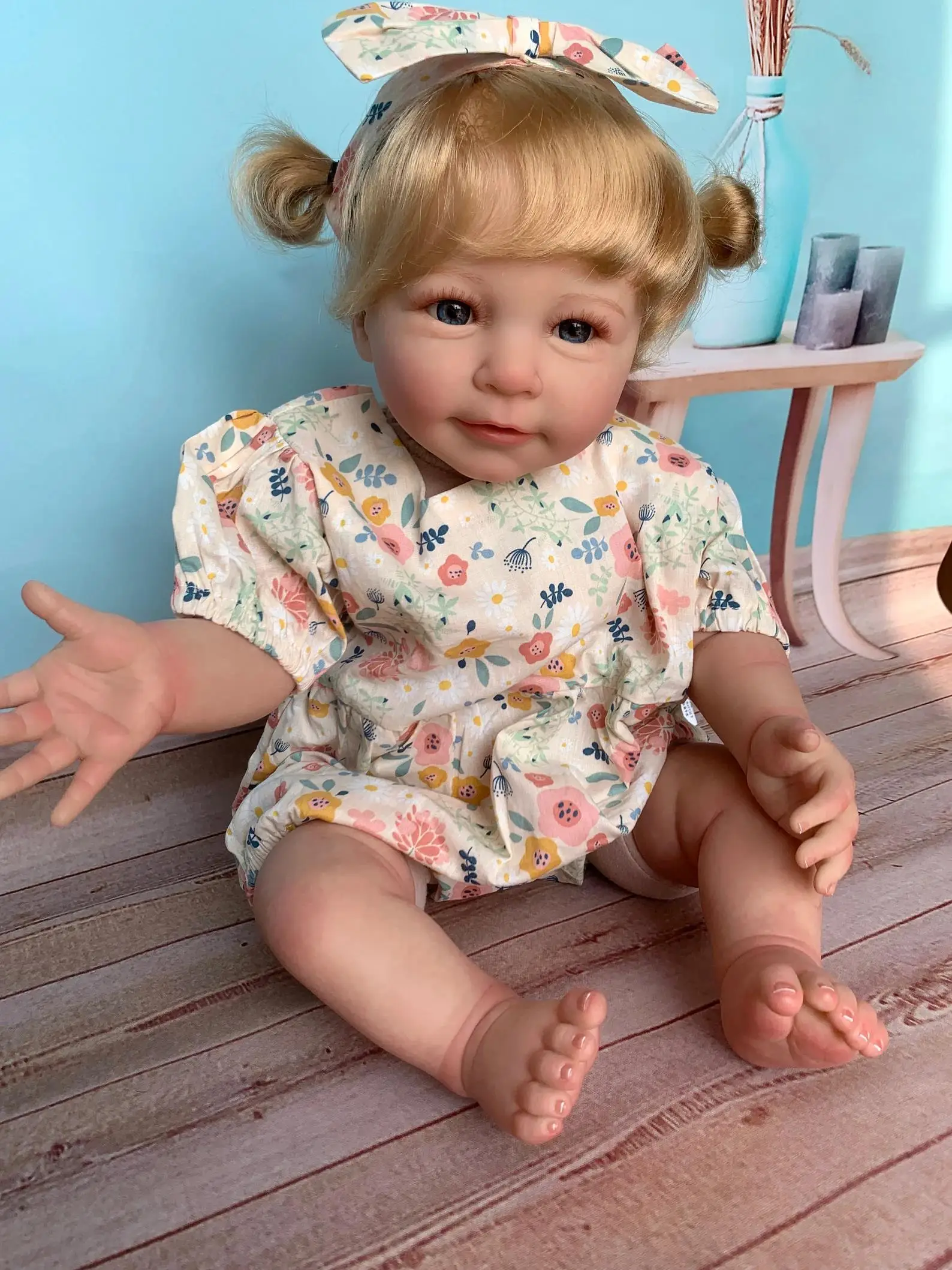 52cm Lisa Bebe Reborn Girl With Rooted Hair Handmade Cuddly