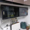 Luxury Glass Wall Mounted Cabinets Designer Kitchen Furniture Aluminum Alloy Storage Cabinet Home Bedroom Display Locker q 1