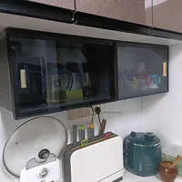 Luxury Glass Wall Mounted Cabinets Designer Kitchen Furniture Aluminum Alloy Storage Cabinet Home Bedroom Display Locker q 1