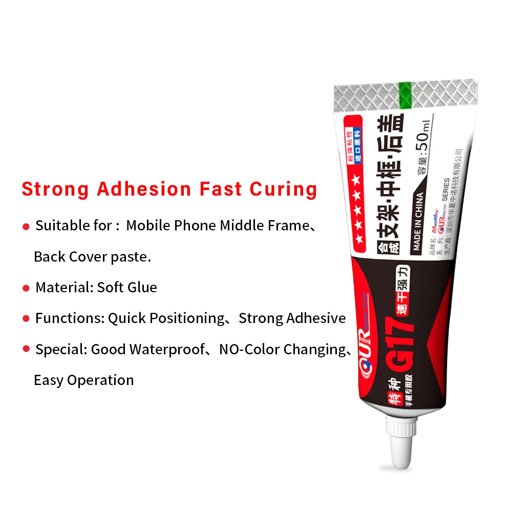 MUSTTBY G17 Multifunctional Strong Adhesive Glue Mobile Phone Middle Frame Back Cover Paste Screen Refurbishing Repair Tools electric glue remover tool oca glue remover tool glass screen repair tool