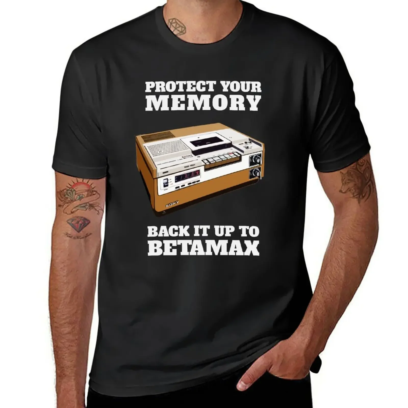 

Защитите память-Вернитесь к Betamax! Футболка с принтом животных для мальчиков, футболки для мужчин