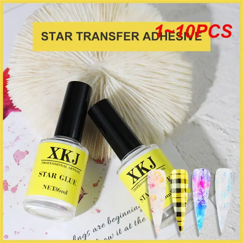 

1~10PCS 16ml Nail Glue For Transfer Foil Sticker Adhesive Nail Print Transfer Gel Full Coverage Starry Paper Nail Print Foil
