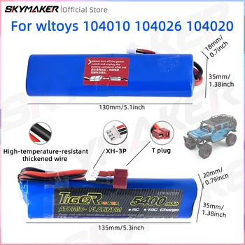 La batteria al litio ad alta velocità da 7,4 V 3000 mAh 5400 mAh fornisce una forte potenza per la guida del motore per Wltoys 104010 104026 104020