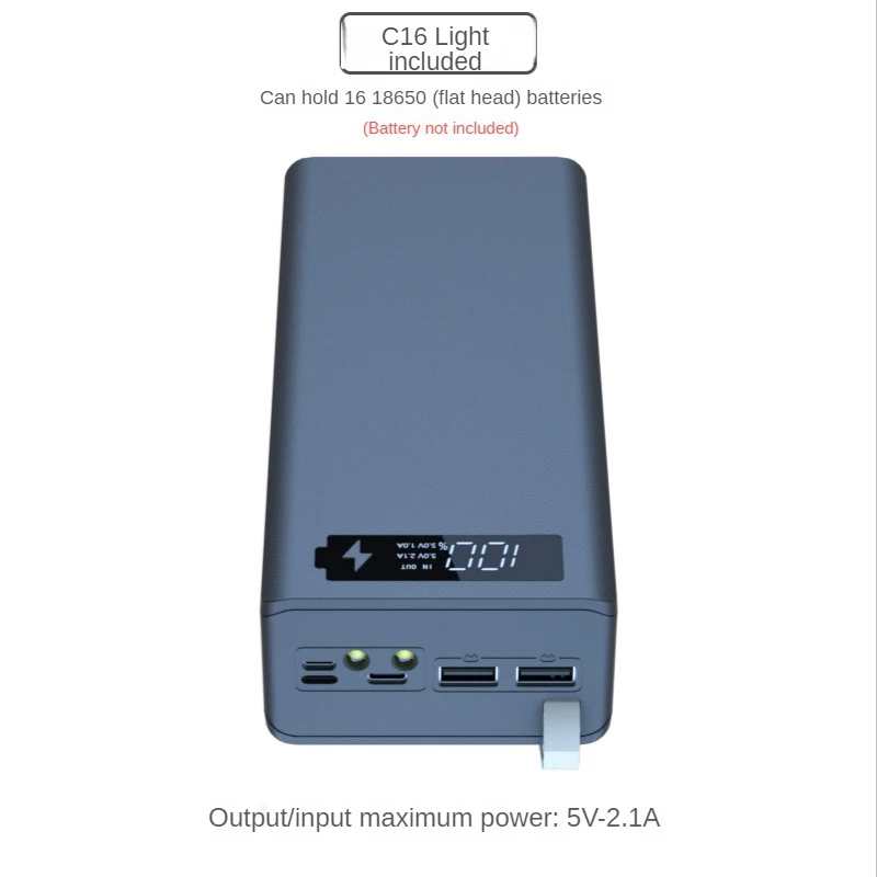 

USB 16X1865 0 аккумулятор, внешний аккумулятор, зарядное устройство, ящик для хранения, C16 с фонариком, съемный для зарядки смартфона
