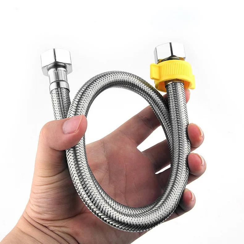 цена Hot & Cold Water Faucet Inlet Hose 304 Stainless Steel Faucet Braided Water Pipe Heater Flexible Connecting Pipe