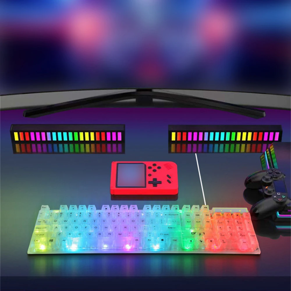 Fashionable Backlit Colorful Light Keyboard Game Mechanical Touch Keyboard Color Matching Office Luminous Computer Keyboard