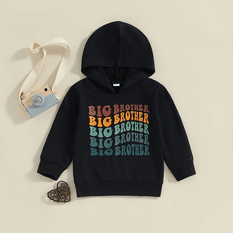 

Kids Baby Girl Big Sister Brother Hoodie Long Sleeve Oversized Sibling Hooded Sweatshirt Tops Fall Winter Outfit