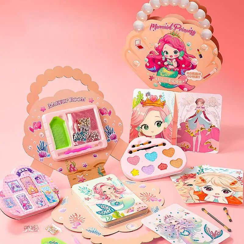 Children's Dress Up Stickers Toys Puzzle Beautiful Princess Makeup Change Sticker On Paper Painting Game Set For Girls Gifts