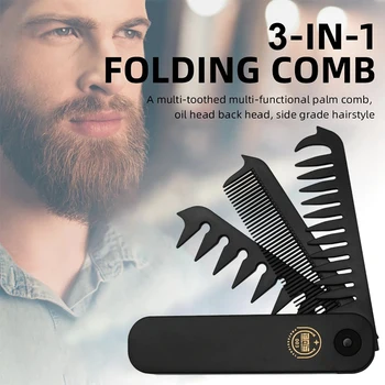 3-in-1 Folding Comb – Wide Tooth & Fine Tooth Portable Hair & Beard Styling Comb