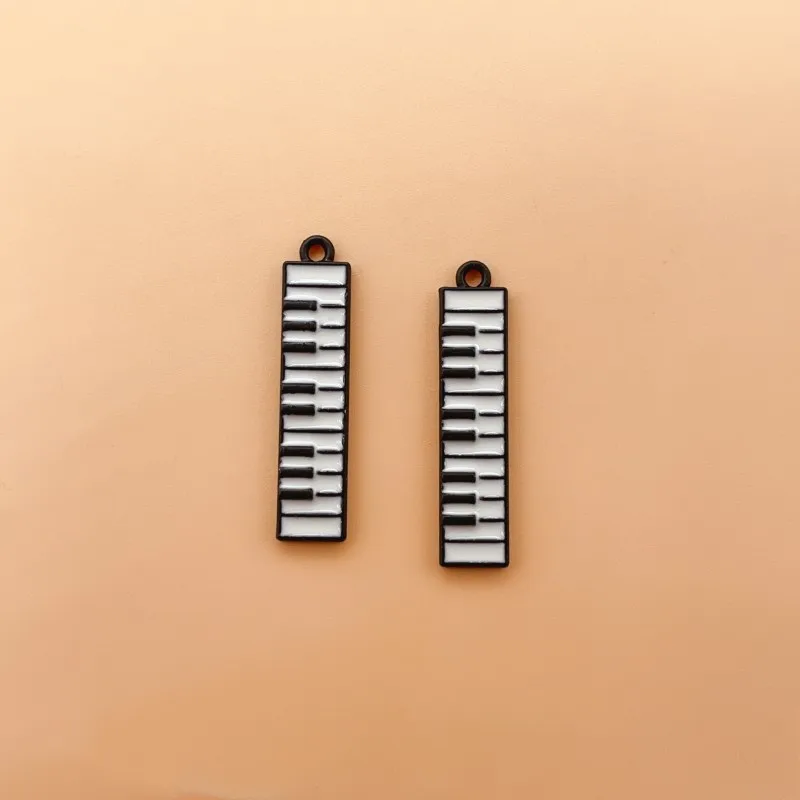 

10pcs/lot Piano Enamel Music Charms Pendant For Jewelry Making DIY Keychain Accessories
