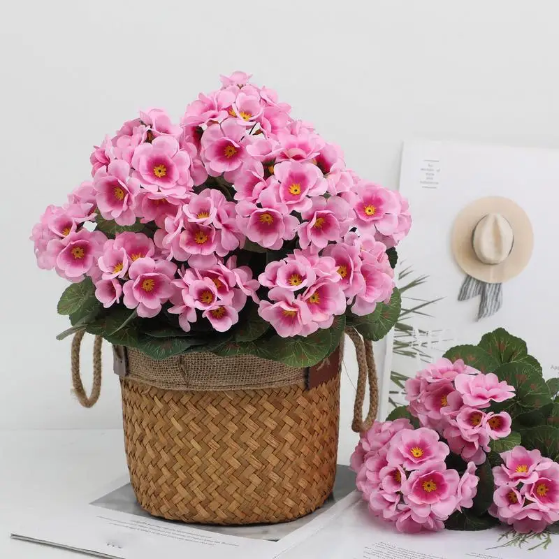 Artificial Flower Realistic Geranium Begonia Flower Wedding Bridal Bouquets Home Outdoor Garden Bonsai Decor Festival Garland