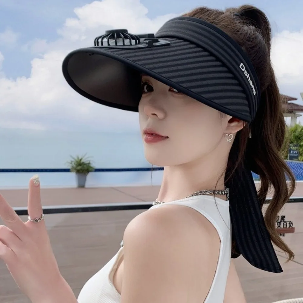 Polyester Outdoor Sun Hat with USB Fan for Summer