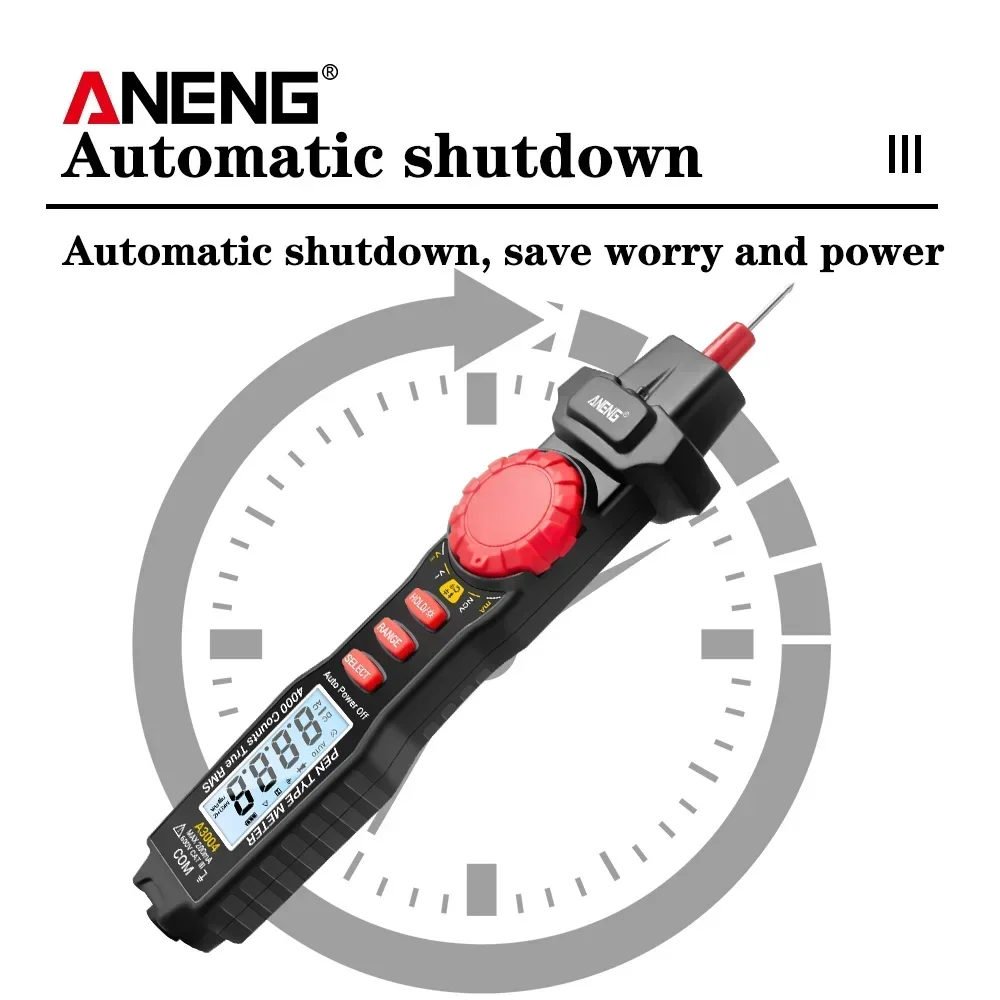ANENG A3004 디지털 펜형 멀티미터 4000 카운트 AC/DC 전류 전압 테스트 NCV 커패시턴스 저항 다이오드 옴 테스터 도구