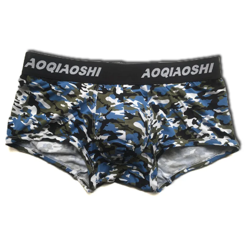 Breathable Cotton Underwear Shorts Camouflage Men's Boxer Briefs Low Rise Comfortable Pouch Boxershorts Sexy Men Male Underpants