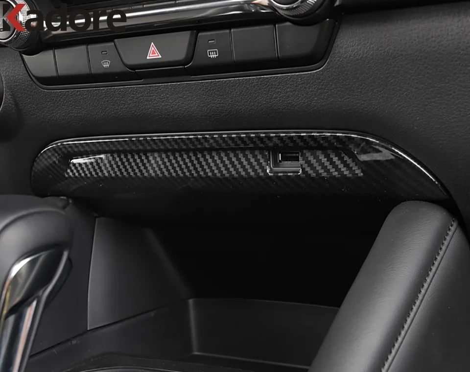 POUR MAZDA 3 Axela 2019-2024 Panneau Interrupteur Serrure Lève Vitre Acier Fibre Carbone 7PC EUR