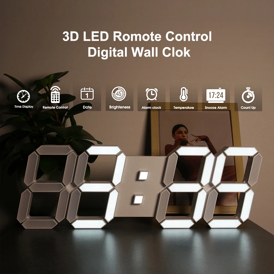 우리의 생활에 유용한 대형 디지털 LED 벽시계
