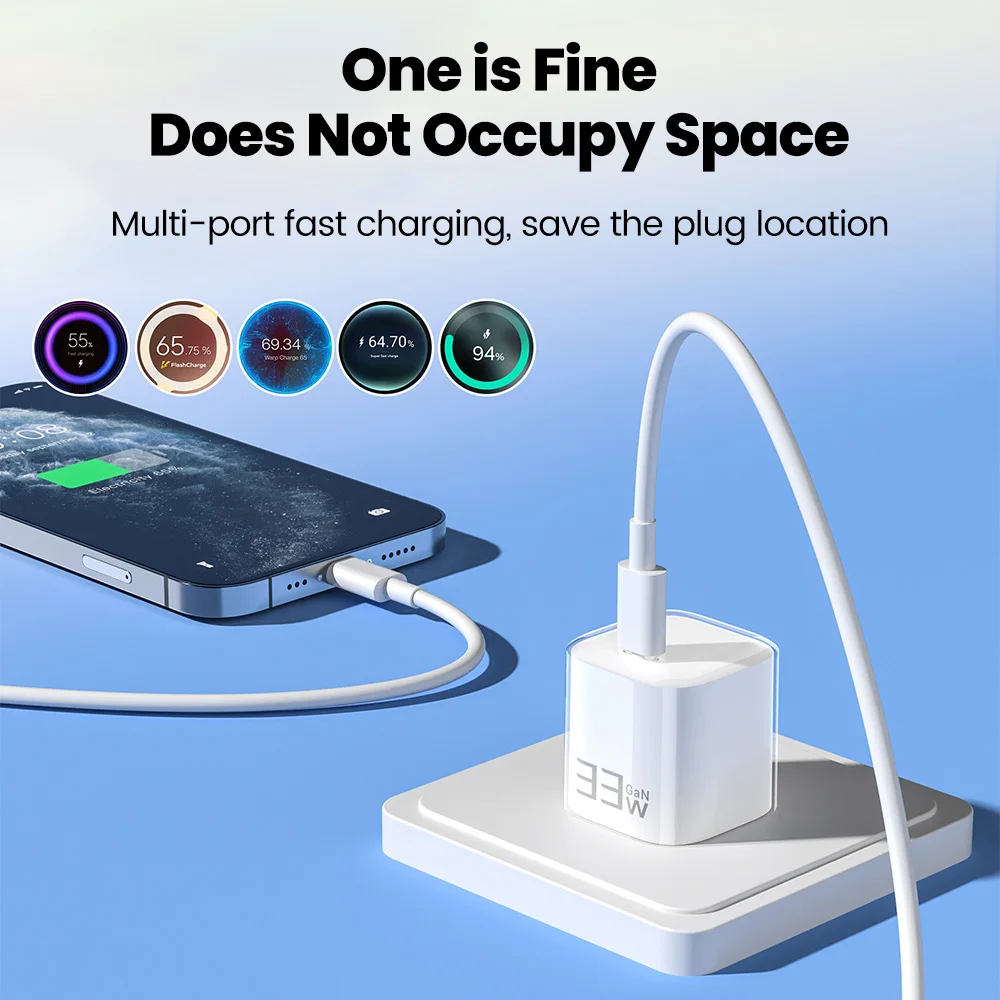 Compact PD33W Fast Charging USB-C Charger Adapter