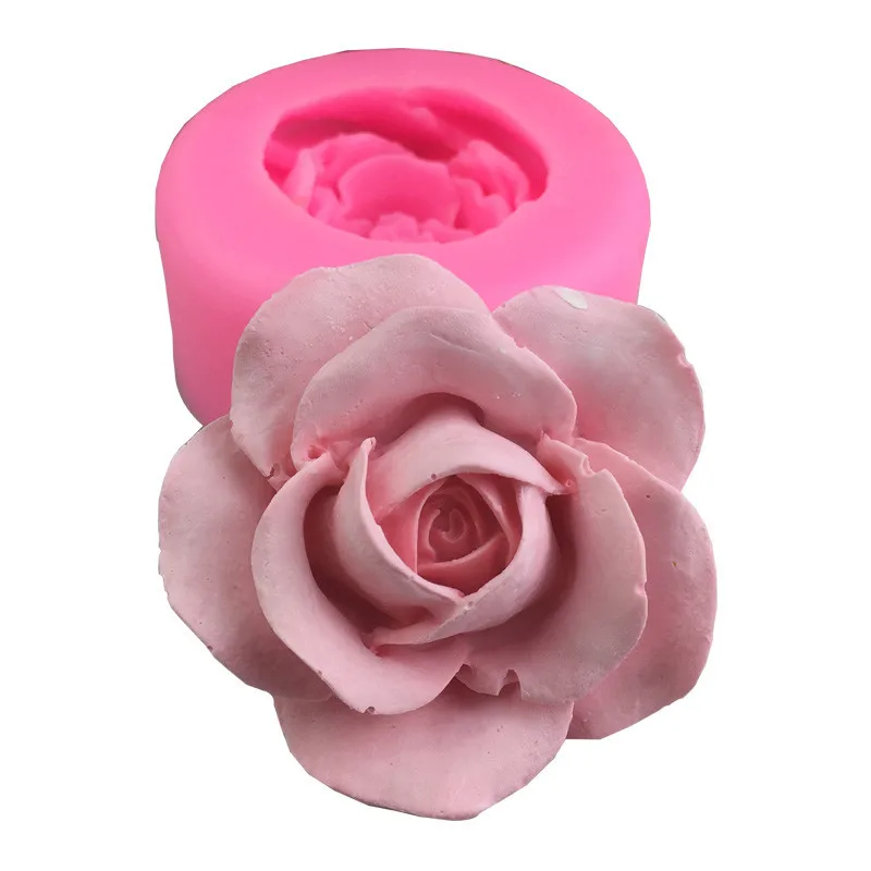 Rose Mold Silicone Jelly Soap 3D Fondant Molds for Cupcake Candy Chocolate  Decoration Cupcake Molds for Baking (1.96*1.96*0.9 inch)