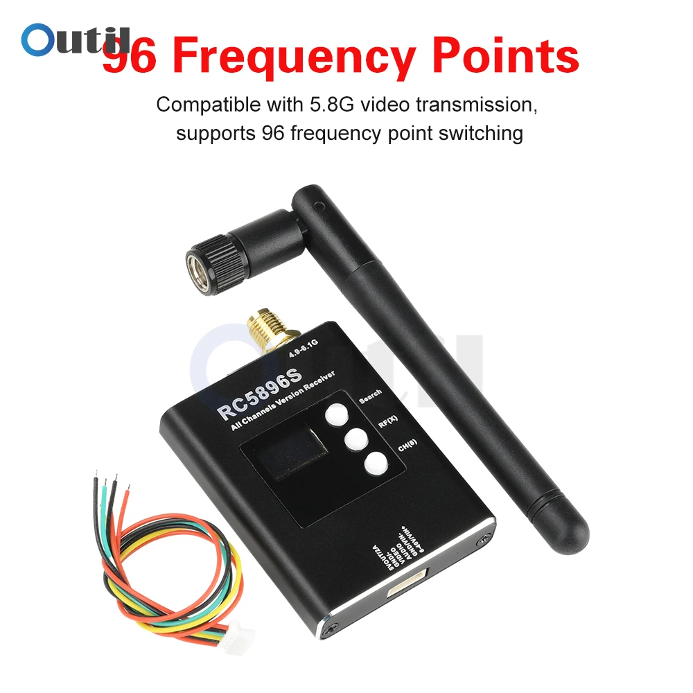 5.8G 4.9-6.1GHz bredbands-PLL-videomottagare för FPV-drönare