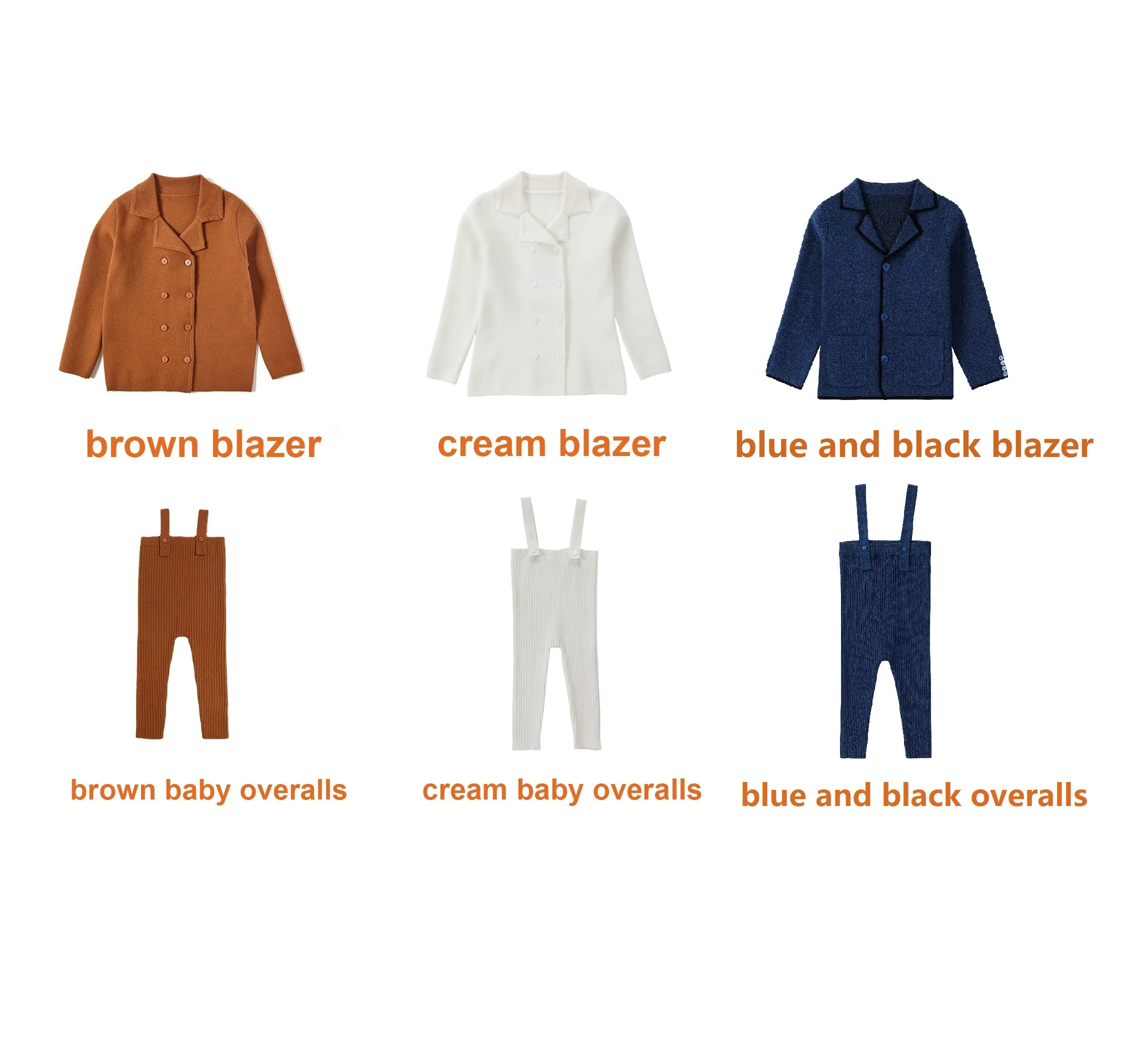Clearance!!! 2023 Fall Boy Girl Knit Blazer High Quality Brother Sister Sweater Family Matching Baby Knitted Overalls, #7202 2