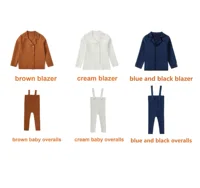 Clearance!!! 2023 Fall Boy Girl Knit Blazer High Quality Brother Sister Sweater Family Matching Baby Knitted Overalls, #7202 2