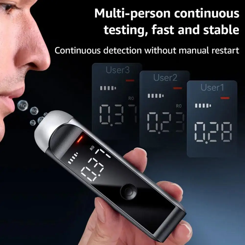 Alcohol Tester Automatic Professional Test HD Screen Digital Display LED Breath Tools D7S9