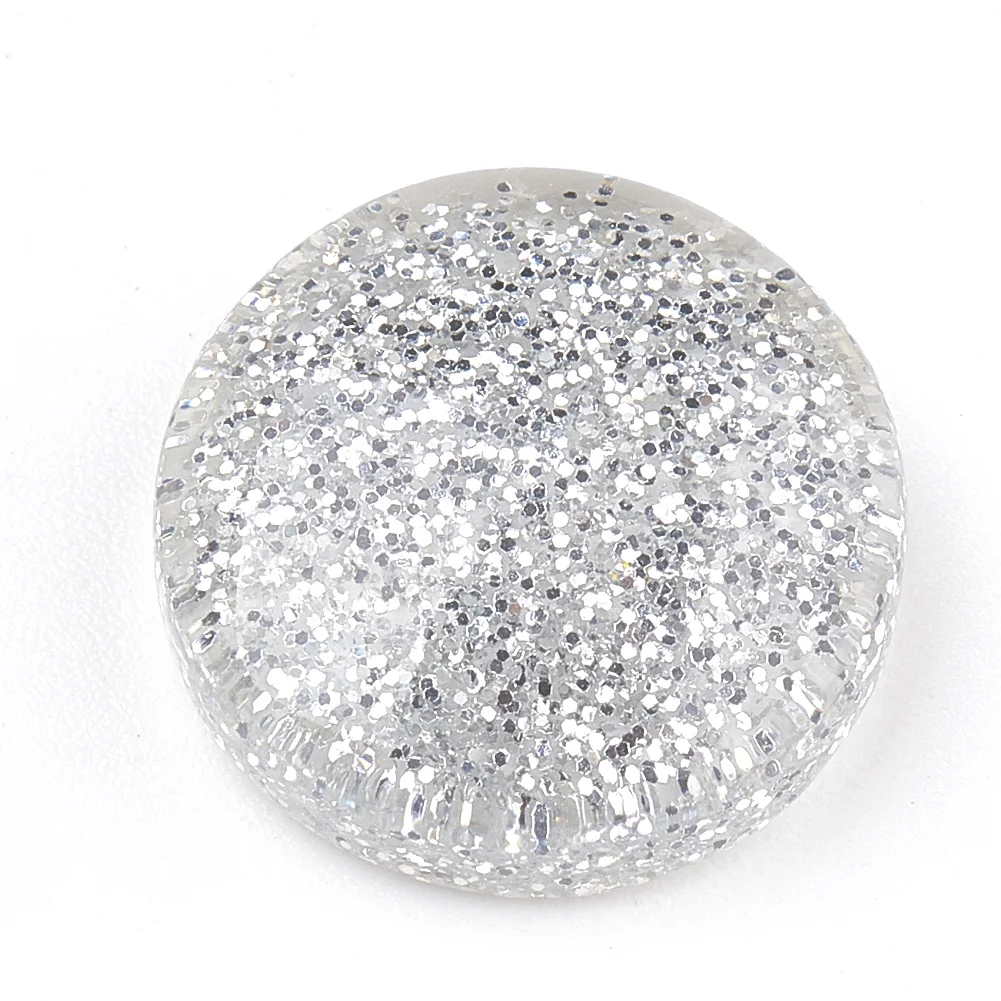 200pcs Flat Round Resin Cabochons  with Glitter Powder Cabochons Mix Color for jewelry making DIY Crafts Decor,13.5~14mm