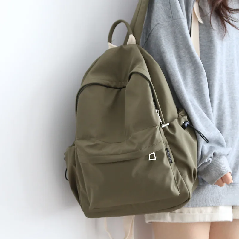 2024 New All-in-one Simple Solid Color Backpack Female Fashion Casual Male Schoolbag Large Capacity Travel Bag Wholesale