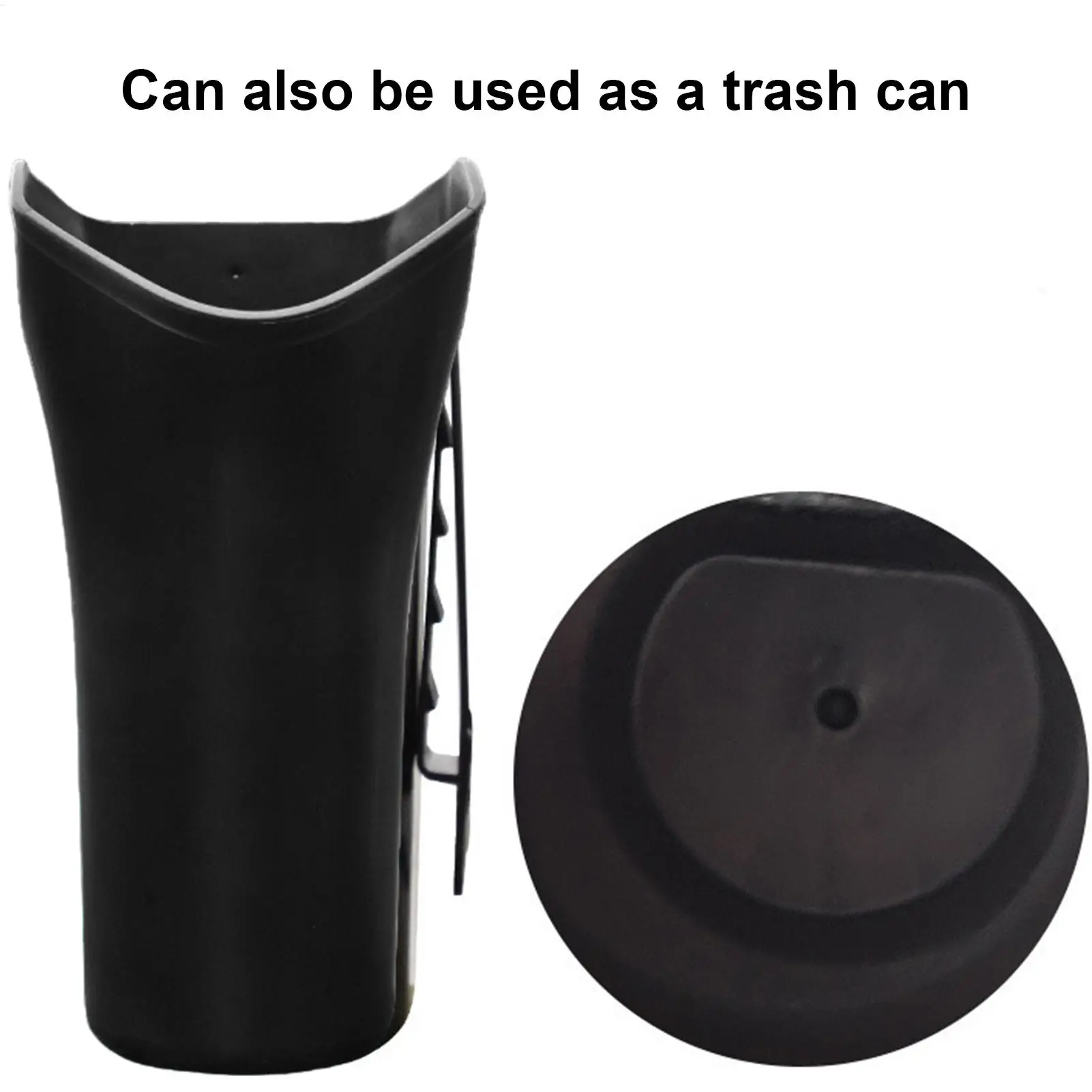 1pc Multifunctional Car Umbrella Storage Bucket Black Plastic Holder Barrel With Hook For Gathering Bottle Shelves Car Trash Can