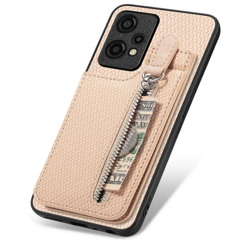 For Xiaomi Redmi Note 13 Pro 4G 5G Zipper Leather Ring Card Holder Wallet  Funda Redmi Note 12 Plus 12S Turbo 12R 12C 13C Cover