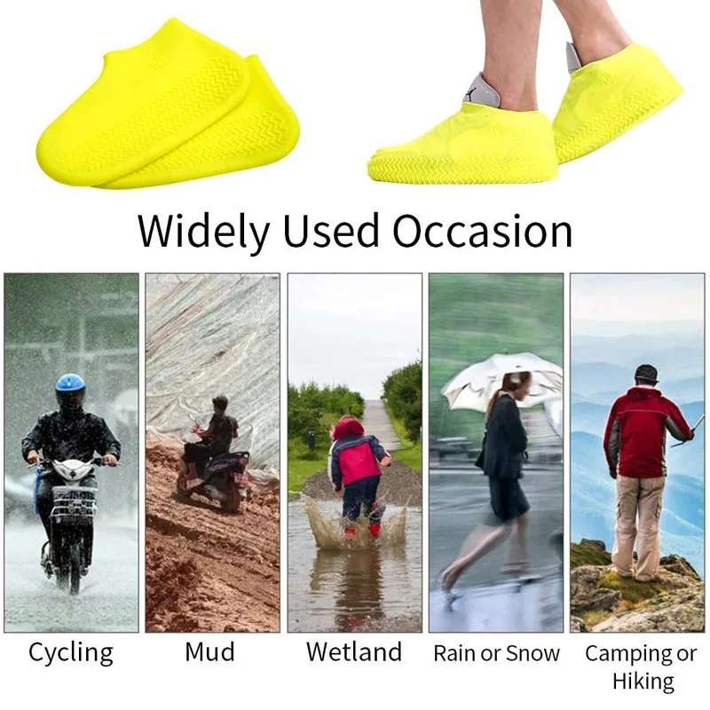 Shoe Covers Reusable Latex Waterproof Rain Shoes Covers Silicone Shoes Cover Slip-resistant Rubber Rain Boot Overshoes