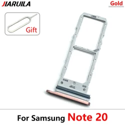 Enhanced SIM Card Holder Tray Adapter for Dual Card Mobile Phones (Note 20 Gold)