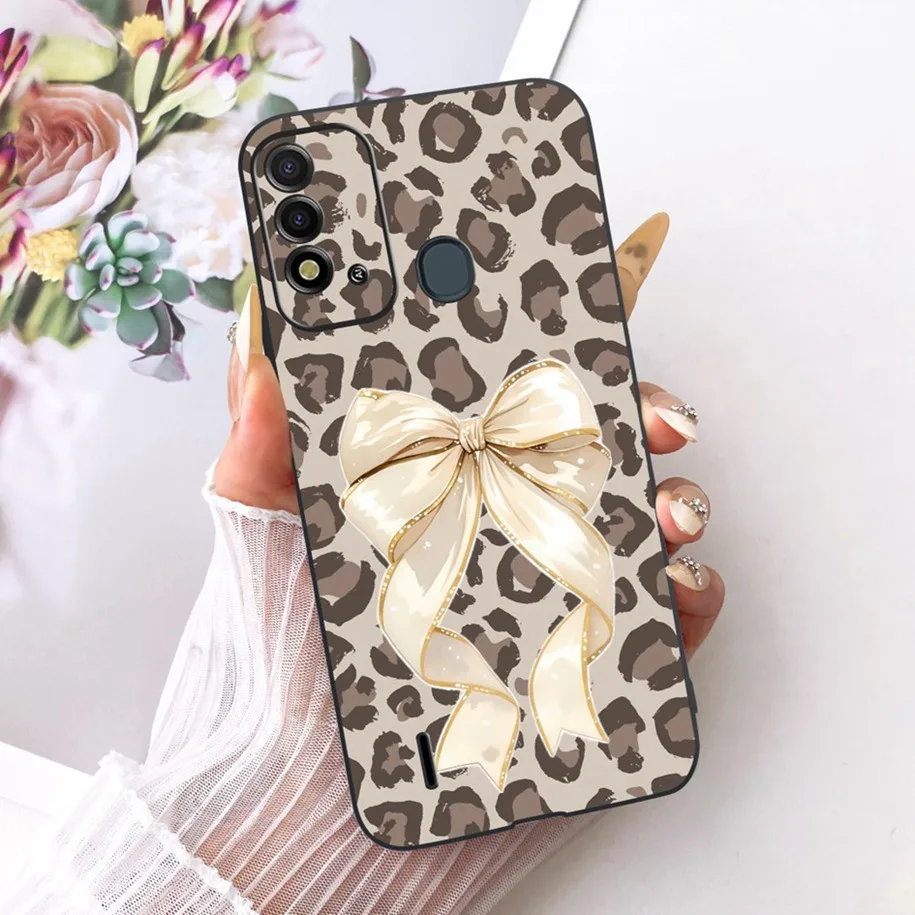 Elegant Flower & Butterfly Soft Black Silicone Phone Case
