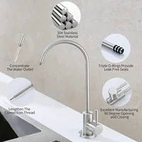 Robinet filtre à eau, purificateur sans plomb, robinet filtré, convient aux unités d'osmose inverse ou système de filtration d'eau, robinet de cuisine RO 3