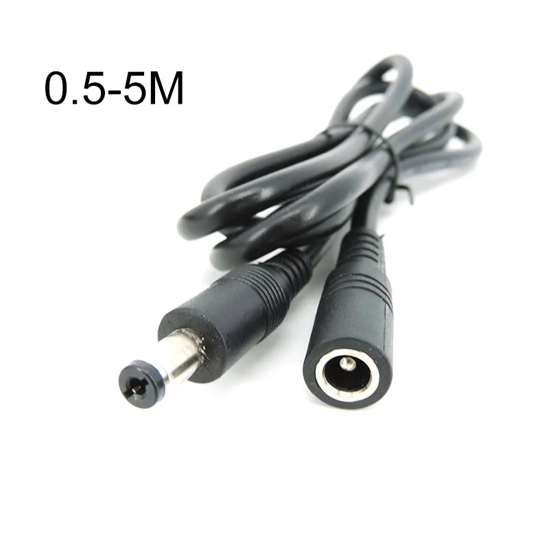 

18awg 7A DC male to Female jack Plug Extension connector Cable 2.1x5.5mm for Power Adapter Cord CCTV Camera Strip light 0.5/2/5m