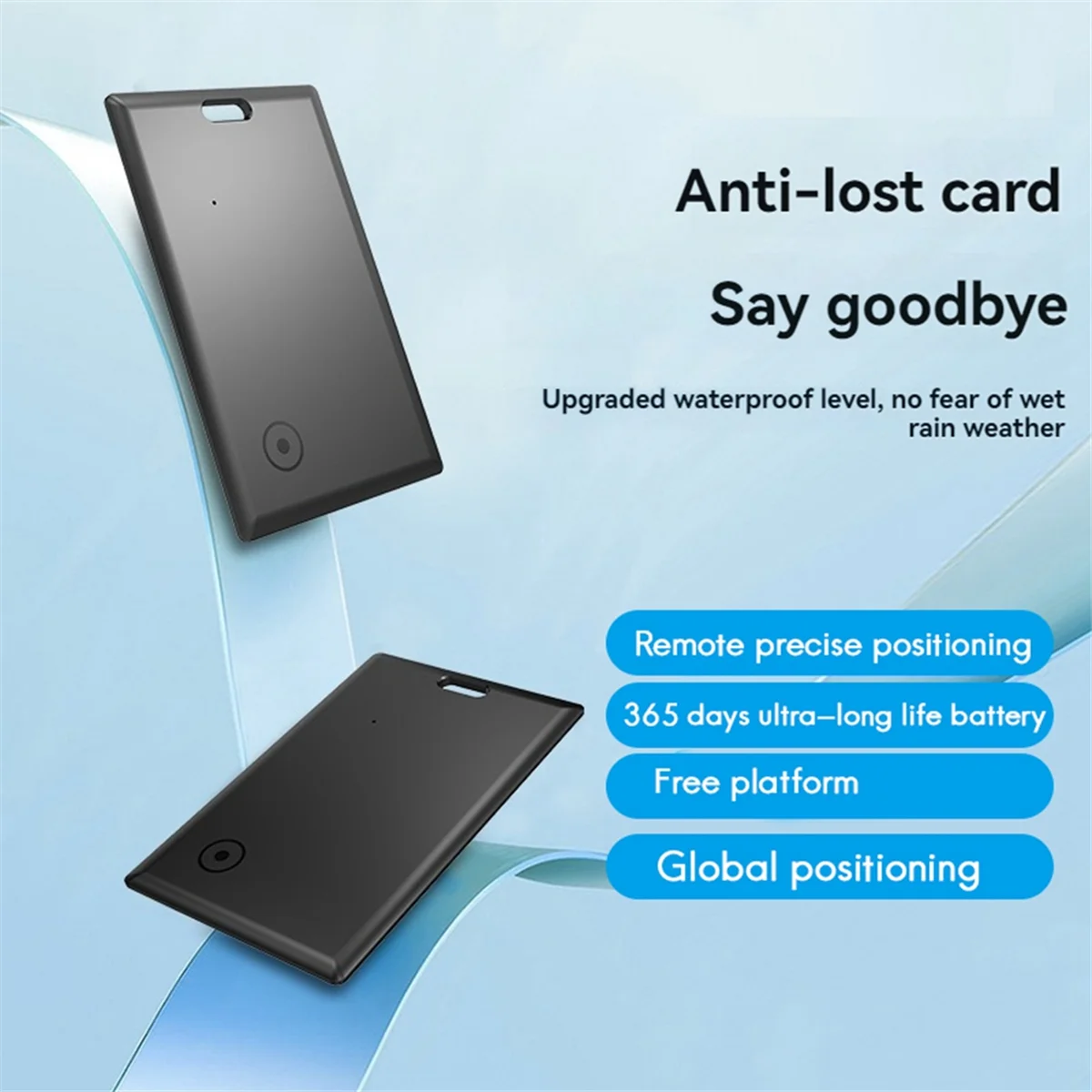 B04C-Wallet Anti-Loss Card Location Tracking GPS Smart Tag for Find My Bluetooth Device Ultra-Thin Card Wireless Charge