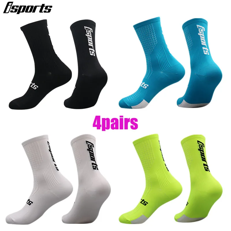 

isports 4pairs New Sports Compression Cycling Socks Men Professional Racing Mountain Bike Socks calcetines ciclismo hombre