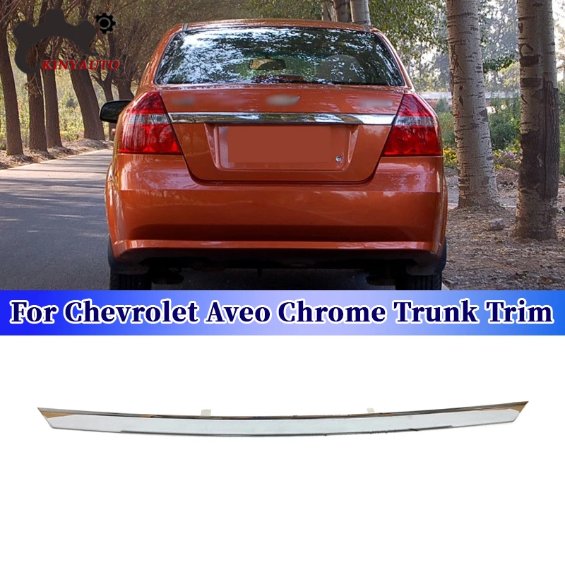 Chrome Trunk Trim ABS Rear Bumper Lid Strip Finish Panel For Chevrolet Aveo 2006-2011